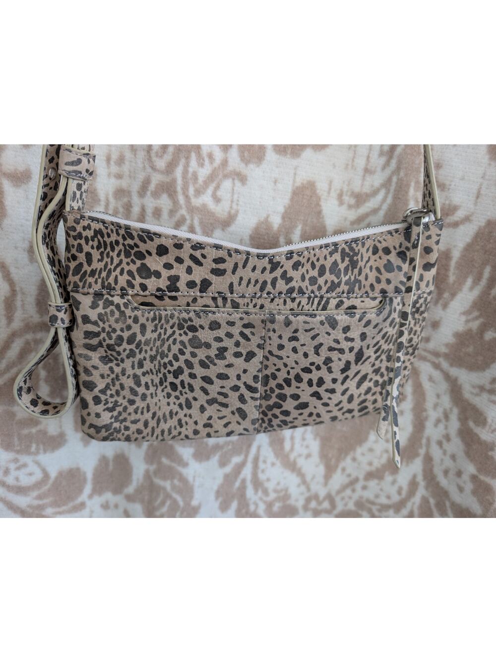 Hobo Brand Adjustable Crossbody Or Shoulder Bag 100% Animal Print Suede Leather